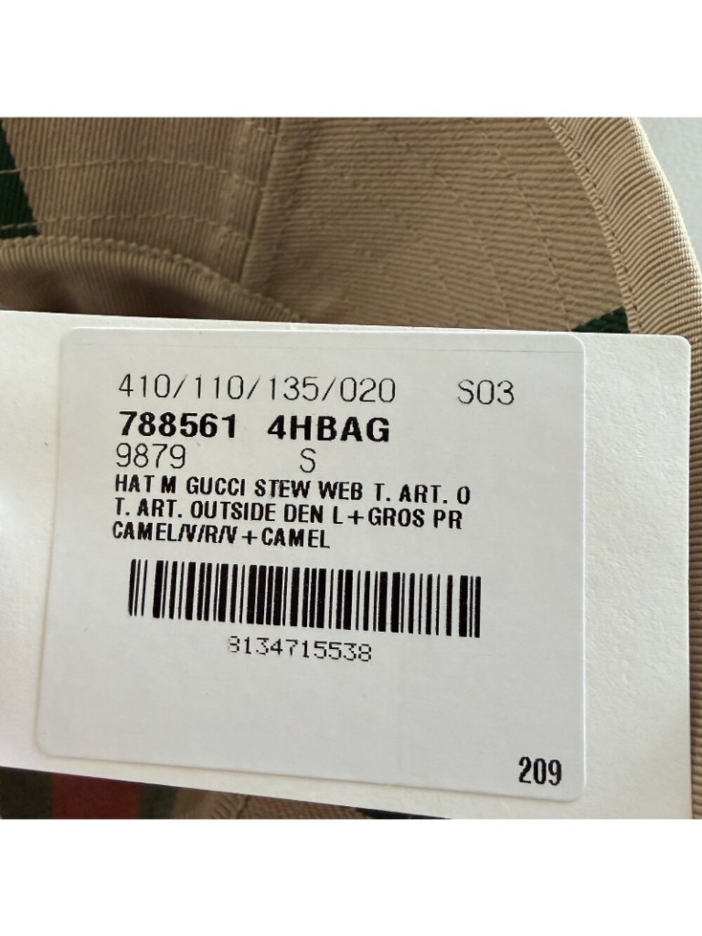 NWT Gucci Logo printed cotton canvas bucket hat Sz S - Picture 13 of 13